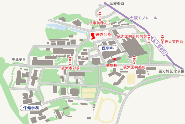 キャンパス内の地図